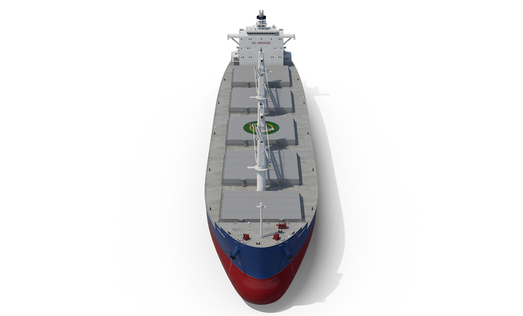Top angled ship